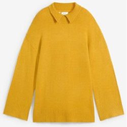 bonprix Oversize Pullover mit Turtleneck und Seitenschlitzengelb 40Damen