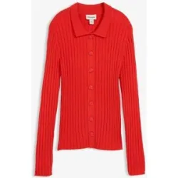 bonprix Geripptes Shirt aus fließendem Viskose-Mixrot 52Damen