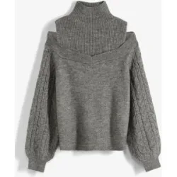 bonprix Schulterfreier Pullovergrau 52Damen
