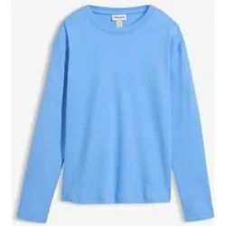 bonprix Langarmshirt aus reiner schwerer Bio-Baumwolleblau 52Damen