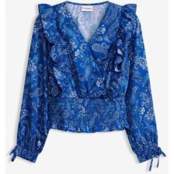 bonprix Bluse mit Volants und Smokblau 50Damen