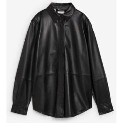 bonprix Leder-Hemd aus Lammnappaschwarz 48Damen