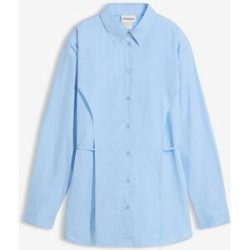 bonprix Baumwoll-Bluse mit Bindedetailblau 50Damen