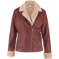 bonprix Lederimitat-Jacke, gefüttertbraun 42Damen