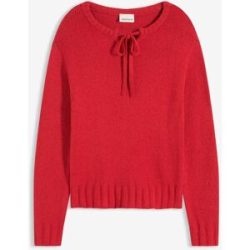 bonprix Grobstrick-Pullover mit Bindelösungrot 52Damen