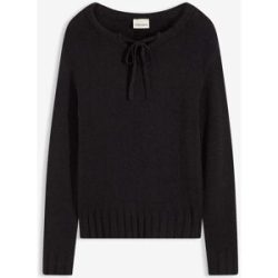 bonprix Grobstrick-Pullover mit Bindelösungschwarz 44Damen