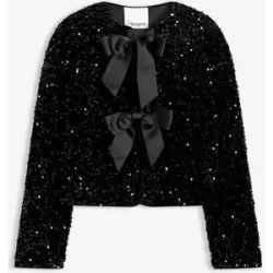 bonprix kurze Pailletten-Jackeschwarz 42Damen