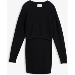 bonprix Set aus Pullover und Rock für die Schwangerschaft und danach aus Bio-Baumwolle (2. tlg Set)schwarz 44Damen