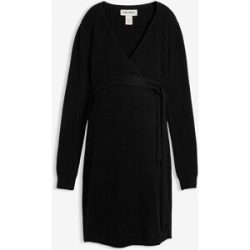 bonprix Wickelkleid aus Strick für die Schwangerschaft und danachschwarz 36Damen