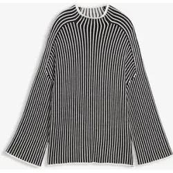bonprix Oversized-Pullover mit Turtleneck aus Viskose-Mixschwarz 44Damen