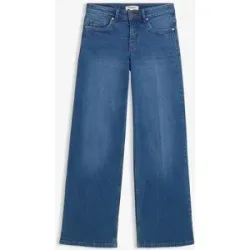 bonprix Wide-Leg-Jeans Mid Waist Bio- Baumwolleblau 54Damen