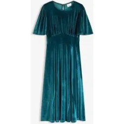 bonprix Midikleid aus softem Samtpetrol 40Damen