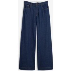 bonprix Wide-Leg-Jeans High Waist, Baumwolleblau 46Damen