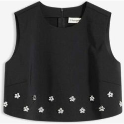 bonprix Bluse aus Baumwolleschwarz 46Damen