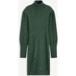 bonprix Strickkleid mit Paillettengrün 36Damen