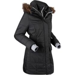 bonprix wasserabweisende Funktions-Longjacke in 2-in-1-Optik, gestepptschwarz 40Damen
