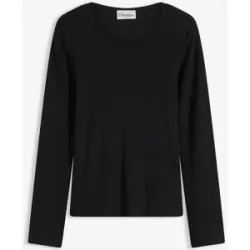 bonprix Geripptes Langarmshirtschwarz 36Damen