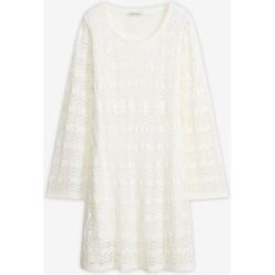 bonprix Häkel-Kleid mit Trompetenärmelnweiß 44Damen