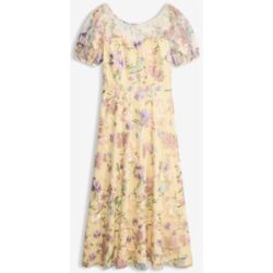 bonprix Spitzenkleid mit floraler Stickereigelb 36Damen