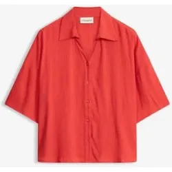bonprix Kurze Strandbluse aus fließender Viskoserot 40Damen