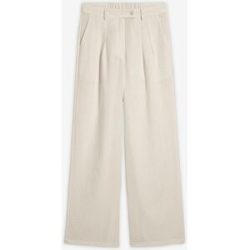 bonprix Hose mit dekorativem Knopf aus Viskose-Mixweiß 48Damen