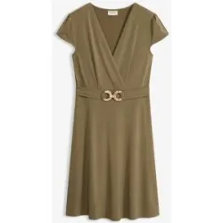 bonprix Jerseykleid mit dekorativer Schließegrün 52Damen