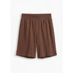 bonprix Schlupf-Shorts aus Borkencrepebraun 36Damen