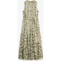 bonprix Chiffonkleid mit Glitzergrün 52Damen