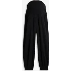 bonprix 2-in-1 Umstandshose aus reinem Baumwollmusselin für die Schwangerschaft und danachschwarz 48Damen