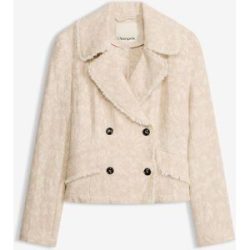 bonprix Jacke aus Baumwolljacquard mit Leinenanteilbeige 44Damen