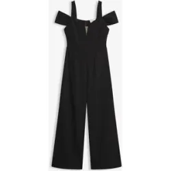 bonprix Overall aus strukturiertem Crepéschwarz 36Damen