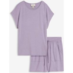 bonprix Shirt und Shorts aus softem Viskose-Mix (2-tlg.Set)lila 48Damen