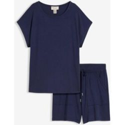 bonprix Shirt und Shorts aus softem Viskose-Mix (2-tlg.Set)blau 52Damen