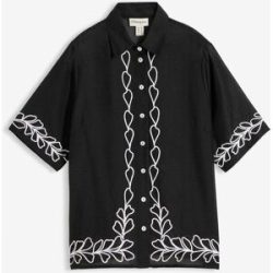bonprix Bluse mit Stickereischwarz 50Damen