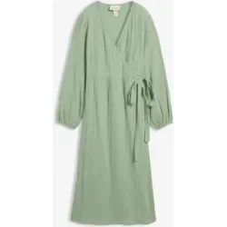 bonprix 2-in-1 Umstands- und Stillkleid aus Baumwoll-Musselingrün 46Damen