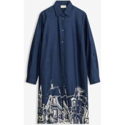 bonprix Hemdblusenkleid aus Baumwoll- Popelineblau 52Damen