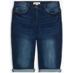 bonprix Jeans Bermuda Mid Waist, Bequembundblau 50Damen