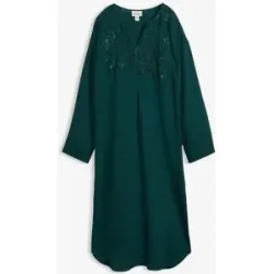 bonprix Leichtes Kaftan-Kleid mit Verzierunggrün 40Damen