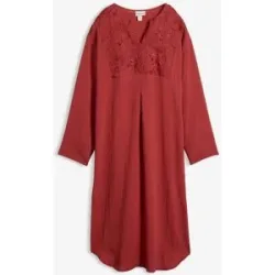 bonprix Leichtes Kaftan-Kleid mit Verzierungrot 40Damen