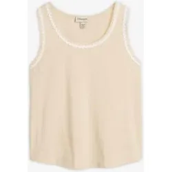 bonprix Tanktop mit Seidenanteilbeige 40Damen