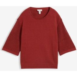 bonprix Pullover aus Baumwoll-Leinen-Mixrot 40Damen