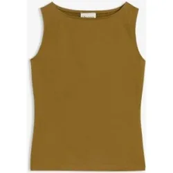 bonprix Tailliertes Top aus elastischem Baumwoll-Mixgrün 48Damen