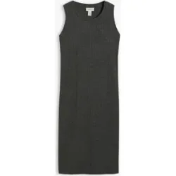 bonprix Rippkleid mit seitlichen Schlitzen aus Viskose-Mixgrau 48Damen