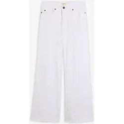 bonprix Wide-Leg-Jeans, Mid Waist, Stretchweiß 42Damen