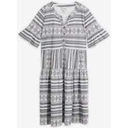 bonprix Shirtkleid aus fließendem Viskose-Mixweiß 44Damen