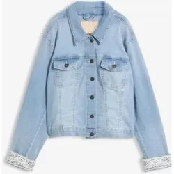 bonprix Jeansjacke mit Spitzeneinsatzblau 48Damen