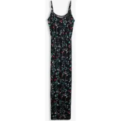 bonprix tailliertes Maxi-Kleid mit Druckschwarz 48Damen