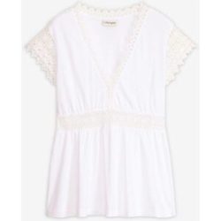 bonprix Shirt mit Spitzeweiß 40Damen