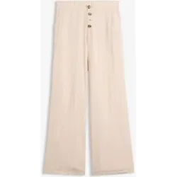 bonprix Lange Palazzo-Hose mit Leinenbeige 44Damen