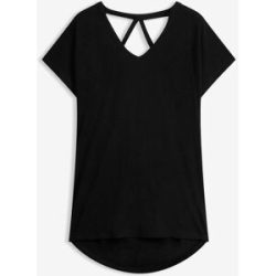 bonprix T-Shirt bequeme Passform, Kurzarm, tiefer Rücken-Ausschnitt